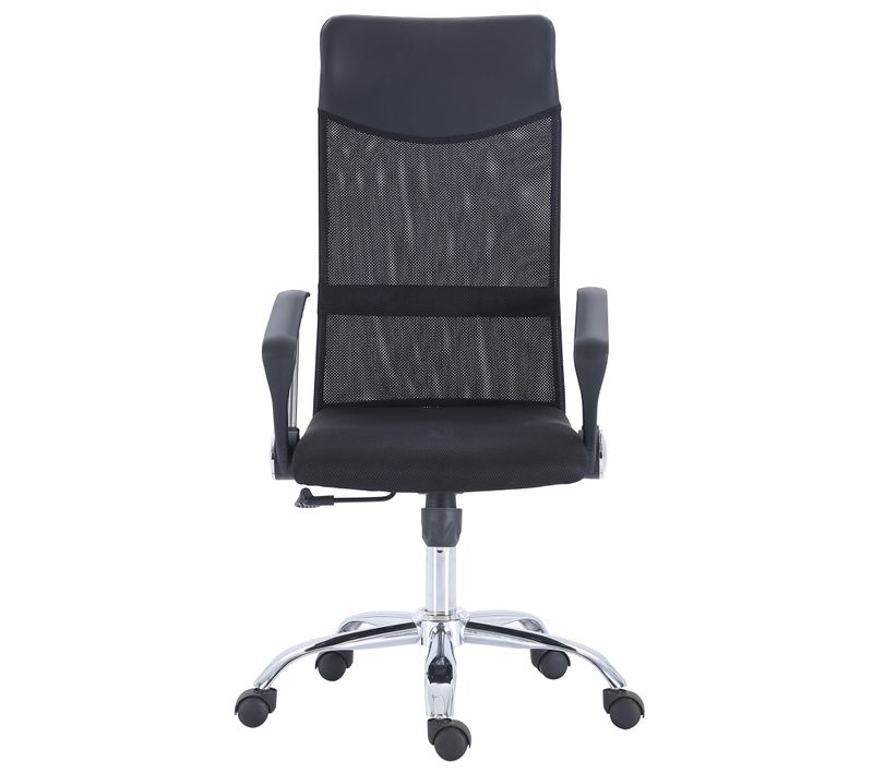 Chaise Du Bureau Pivotante En Simili-cuir Coloris Noir Et Métal Coloris Chromé