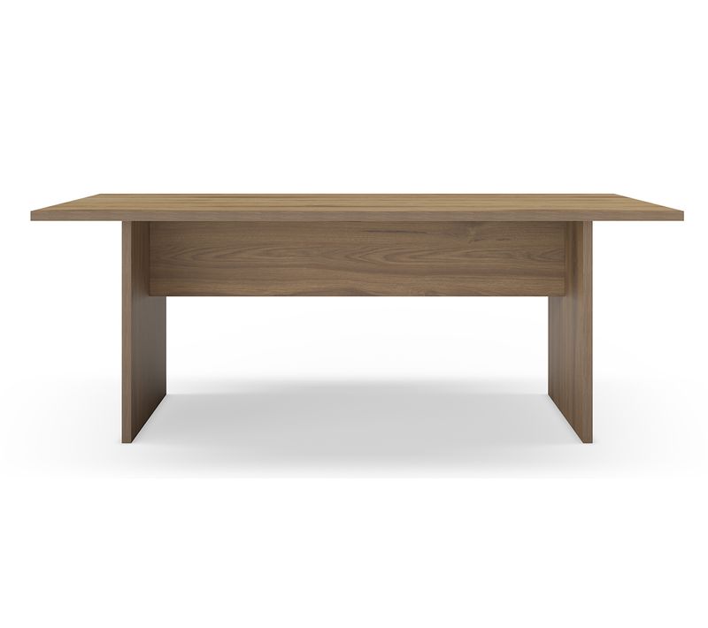 Table à Manger, Table De Repas Rectangulaire Aspect Bois Chêne - L. 200 X P. 100 X H. 75 Cm