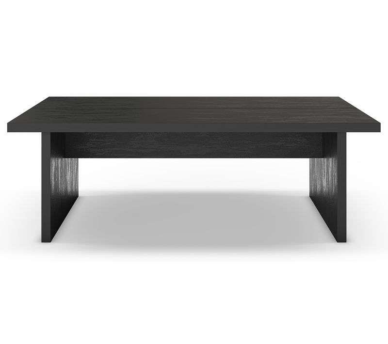 Table Basse, Table De Salon Rectangulaire Aspect Bois Coloris Noir - L. 120 X P. 70 X H. 40 Cm
