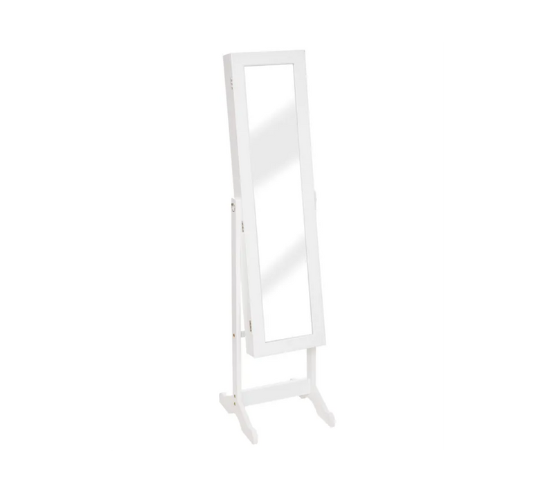 Armoire à Bijoux Avec Miroir Lola Coloris Blanc Longueur 37 X Profondeur 34,5 X Hauteur 146,8 Cm