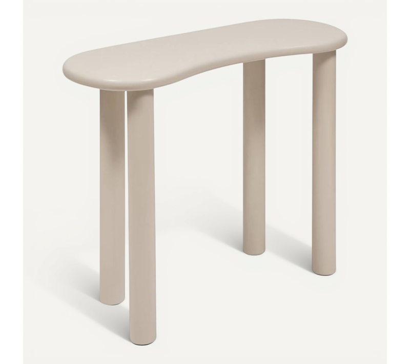 Table D'appoint Console Coloris Ivoire - Longueur 100 X Largeur 40 X Hauteur 80 Cm
