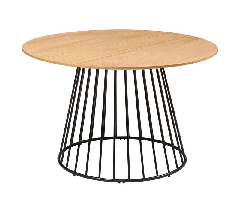 Table à Manger Ronde Avec Pieds En Métal Noir - Diamètre 120 X Hauteur 75 Cm