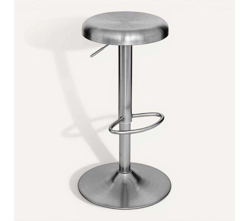 Lot De 2 Tabouret De Bar Ajustable Et Pivotant En Acier Chromé - Diamètre 41,5 X Hauteur 76 Cm