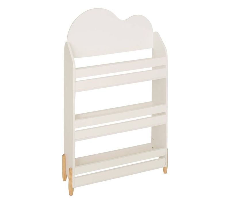 Bibliothèque Enfant De 3 Étagères Coloris Blanc - Longueur 61,5 X Largeur 18,5 X Hauteur 100 Cm