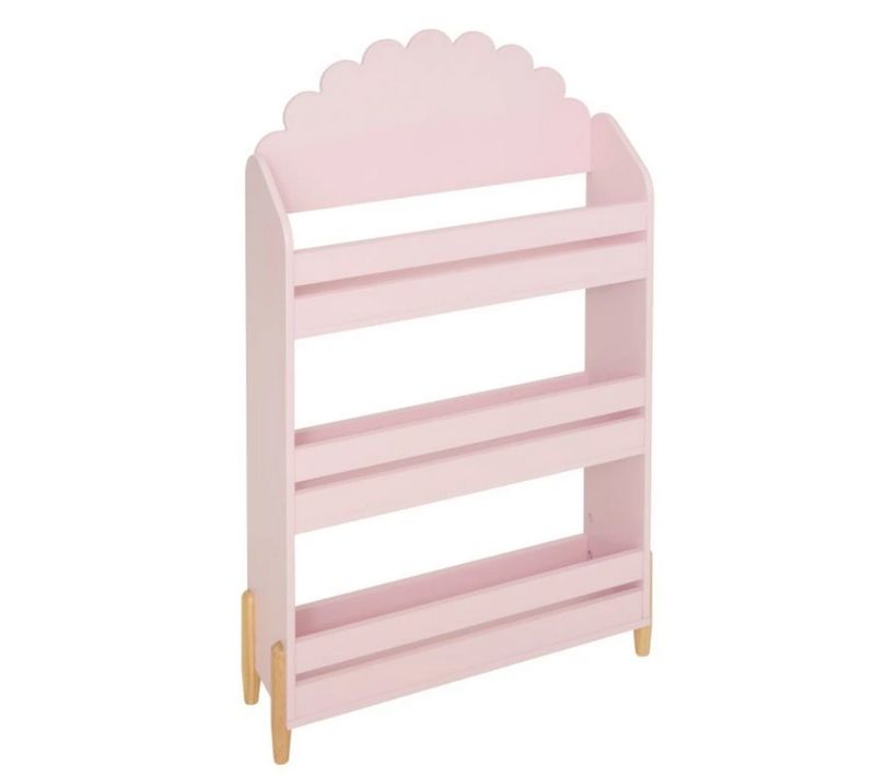 Bibliothèque Enfant De 3 Étagères Coloris Rose - Longueur 61,5 X Largeur 18,5 X Hauteur 100 Cm