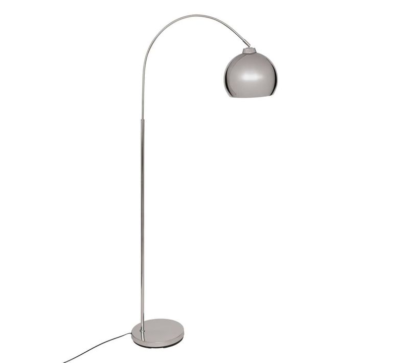 Lampadaire Arc Orientable, Abat-jour Sur Pied En Acier Chromé - L. 70,5 X Largeur 29 X H. 177 Cm