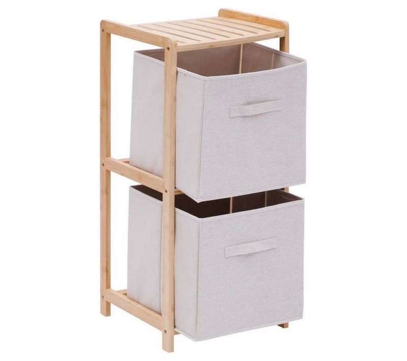 Etagère Meuble De Rangement Avec 2 Bacs - Longueur 34,7 X Profondeur 33 X Hauteur 77,5 Cm