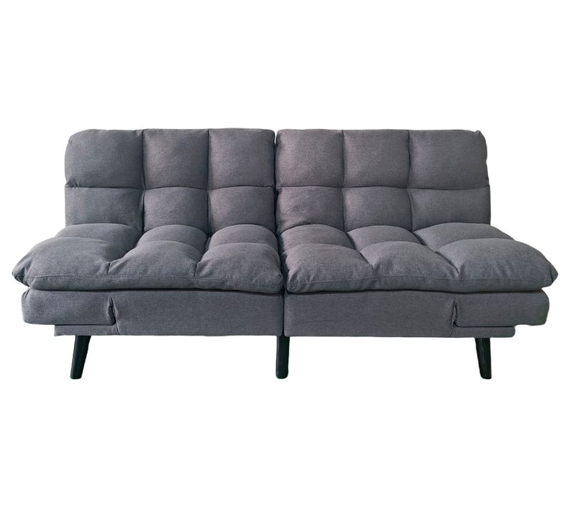 Canapé-lit Rembourré ,canapé Convertible En Tissu Gris - L. 183 X P. 86,5 X H. 81 Cm