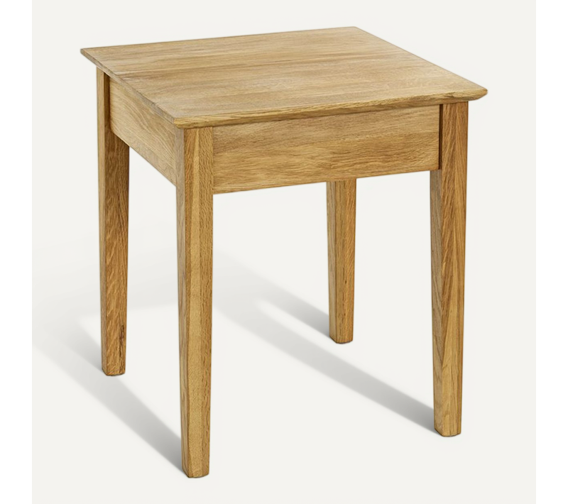 Table D'appoint En Bois Massif Huilé Coloris Chêne - Longueur 45 X Profondeur 45 X Hauteur 52cm
