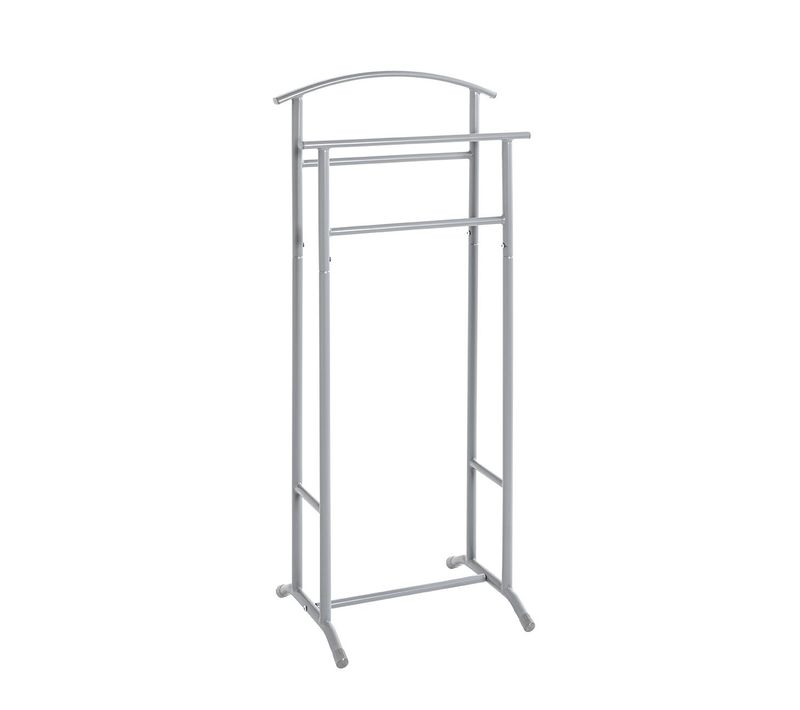 Valet De Nuit Double En Métal Gris - Longueur 48 X Hauteur 107 X Profondeur 36 Cm