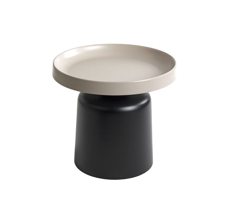 Table D'appoint Ronde En Métal Noir/gris - Diamètre 50 X Hauteur 45 Cm