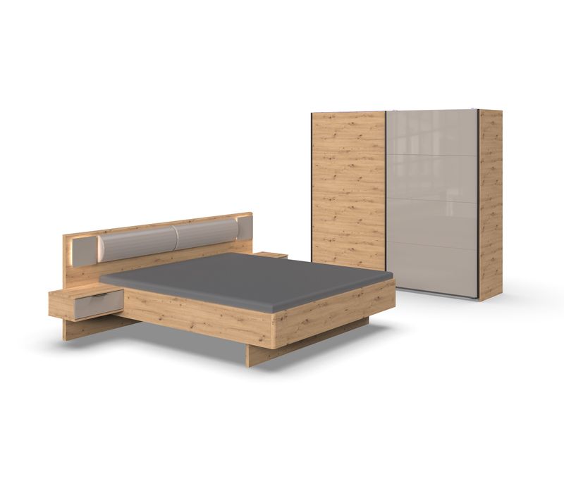 Chambre à Coucher (lit Adulte 160x200cm + 2 Chevets + Armoire)