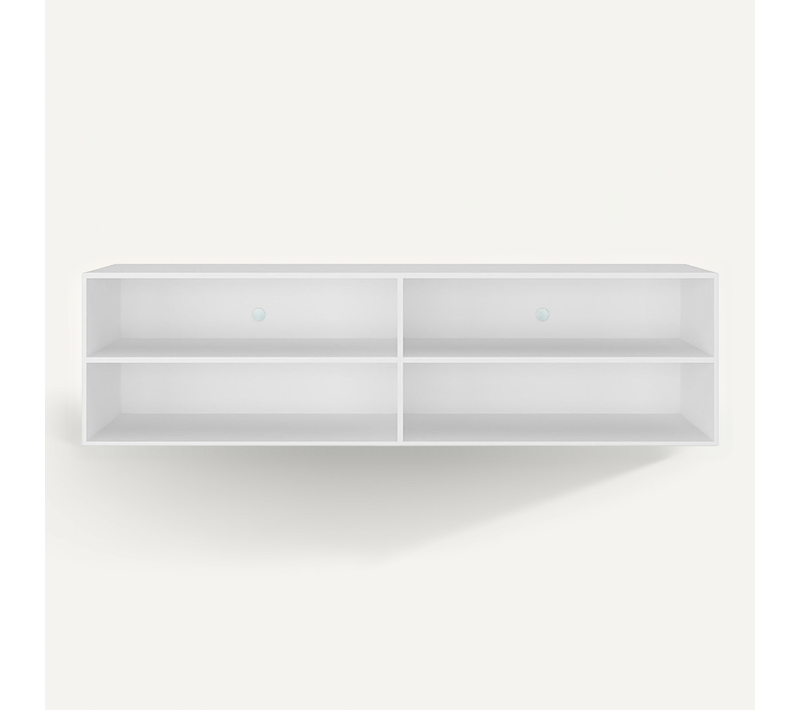 Meuble TV à 4 étagères Ouvertes Coloris Blanc Neige - Longueur 175 X Hauteur 48 X Profondeur 36 Cm
