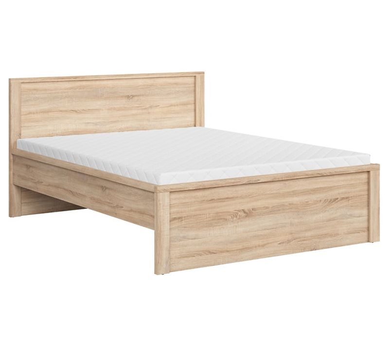 Lit Adulte 160x200 + 2 Tiroirs De Rangement Sur Roulettes Coloris Chêne Sonoma