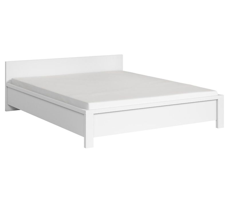 Lit Adulte 160x200 Coloris Blanc/blanc Mat - Longueur 206,5 X Largeur 168 X Hauteur 35-60,5 Cm