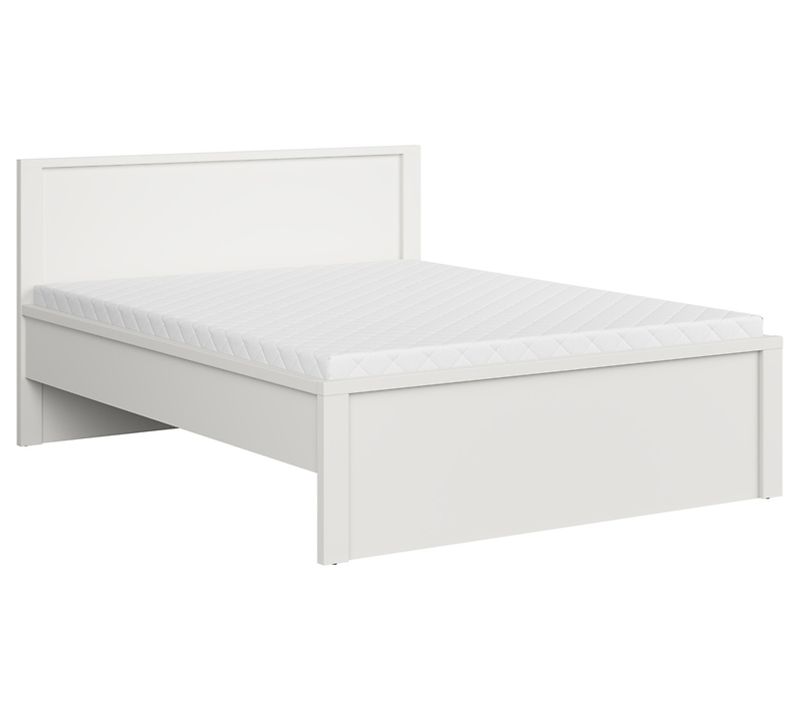 Lit Adulte 160x200 Coloris Blanc/blanc Mat - Longueur 208 X Largeur 168 X Hauteur 50-100 Cm