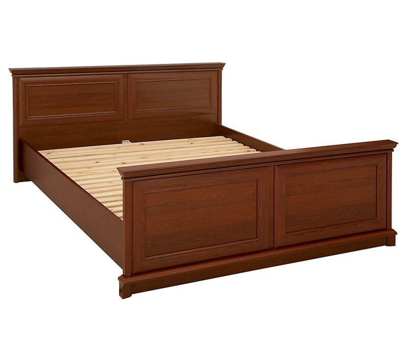 Lit Adulte 160x200 Cm Coloris Châtaigne - Longueur 210 X Profondeur 175 X Hauteur 60,5-81,5 Cm