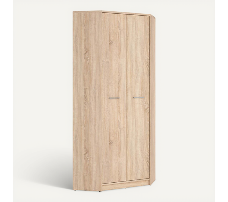 Placard Armoire D'angle De 2 Portes Coloris Chêne Sonoma - L. 79,5 X Largeur 79,5 X H. 197 Cm