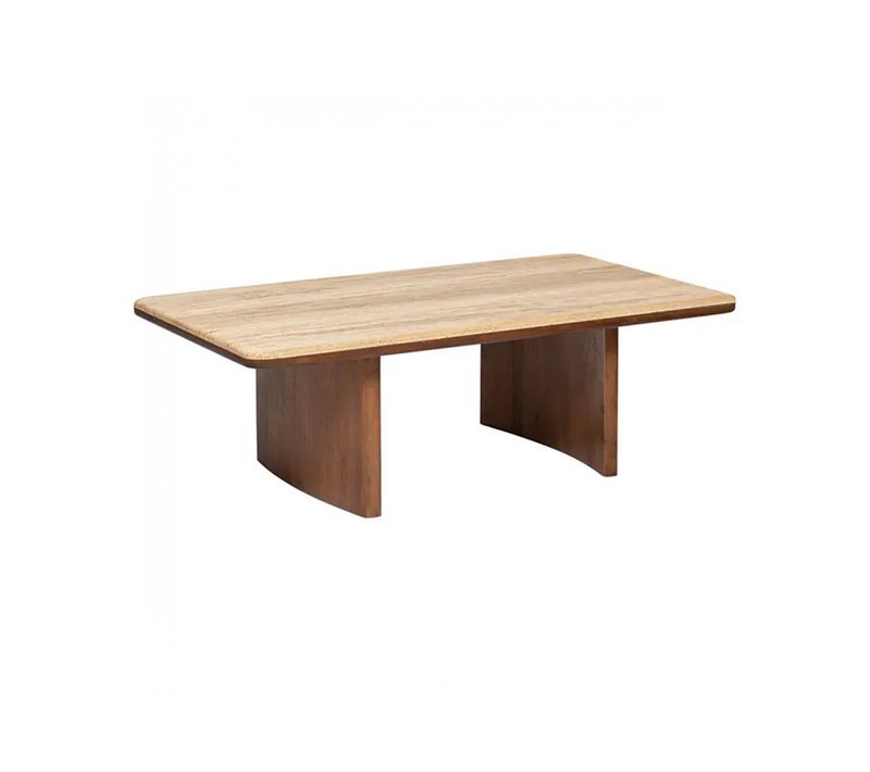 Table Basse Rectangulaire, Coloris Marron - Longueur 120 X Profondeur 70 X Hauteur 41 Cm