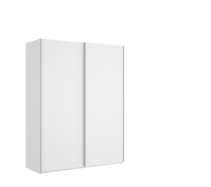 Armoire Placard De Rangement à 2 Portes Coulissantes, Coloris Blanc Brillant