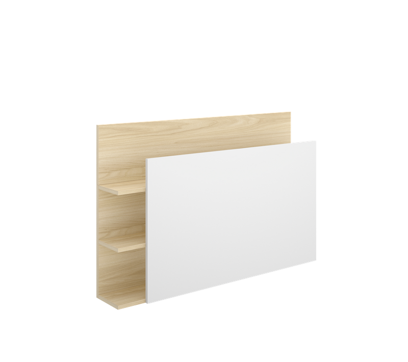 Tête De Lit Pour Lit Enfant 90 Cm Avec 2 Étagère, Coloris Blanc/chêne Clair