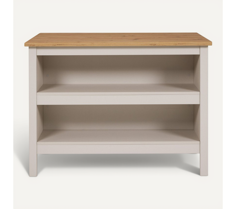 Ilot De Cuisine Meuble De Rangement Avec 2 étagères Ouvertes Amovibles Et Place Pour Tabourets