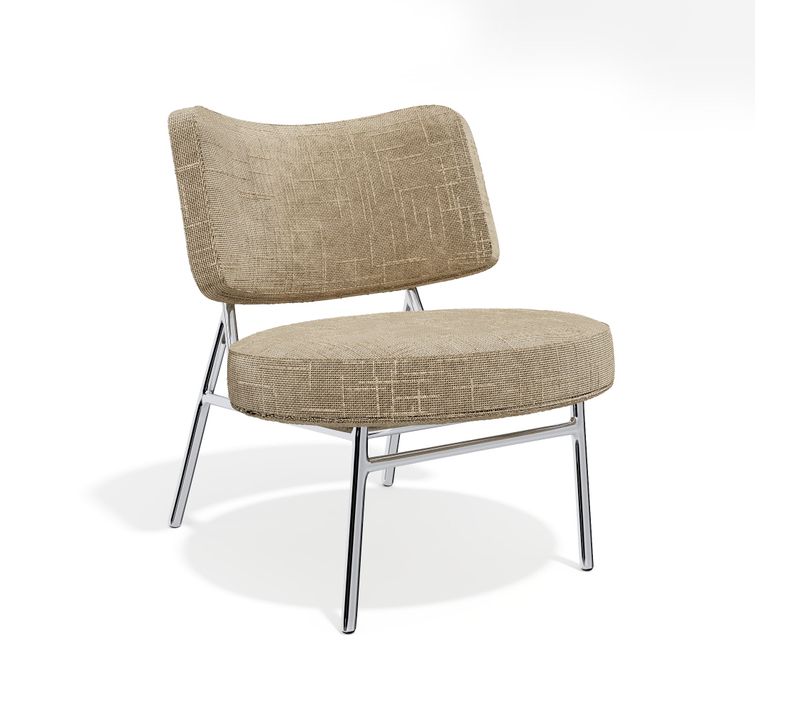 Fauteuil De Salon Velours Tramé Taupe