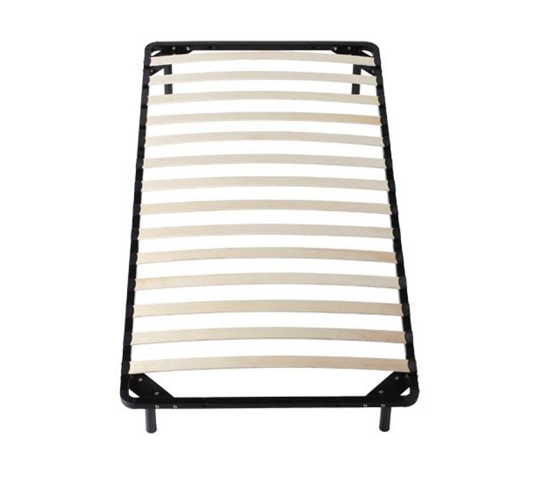 Sommier Cadre Metal 80x200 Cm Avec Pieds - 14 Lattes 9mm - Montage Rapide Et Confortable