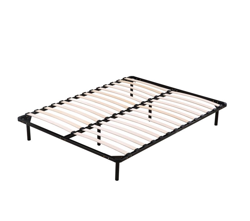 Sommier Cadre à Lattes Métal 140x200 Cm 29 Cm Avec Pieds - Montage Rapide Et Facile