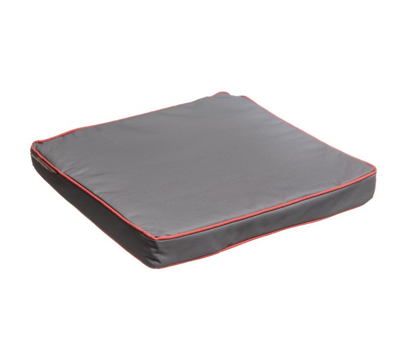 Galette De Chaise Piping - 40 X 40 Cm - Gris Et Corail