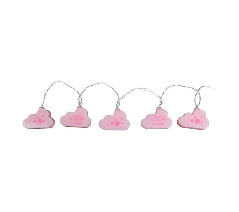 Guirlande Lumineuse Enfant Nuage - L. 165 Cm - Rose