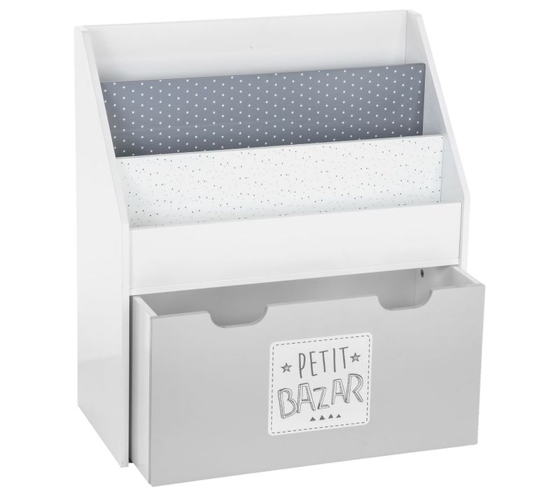 Bibliothèque Enfant Petit Bazar - L. 62 X H. 70 Cm - Gris