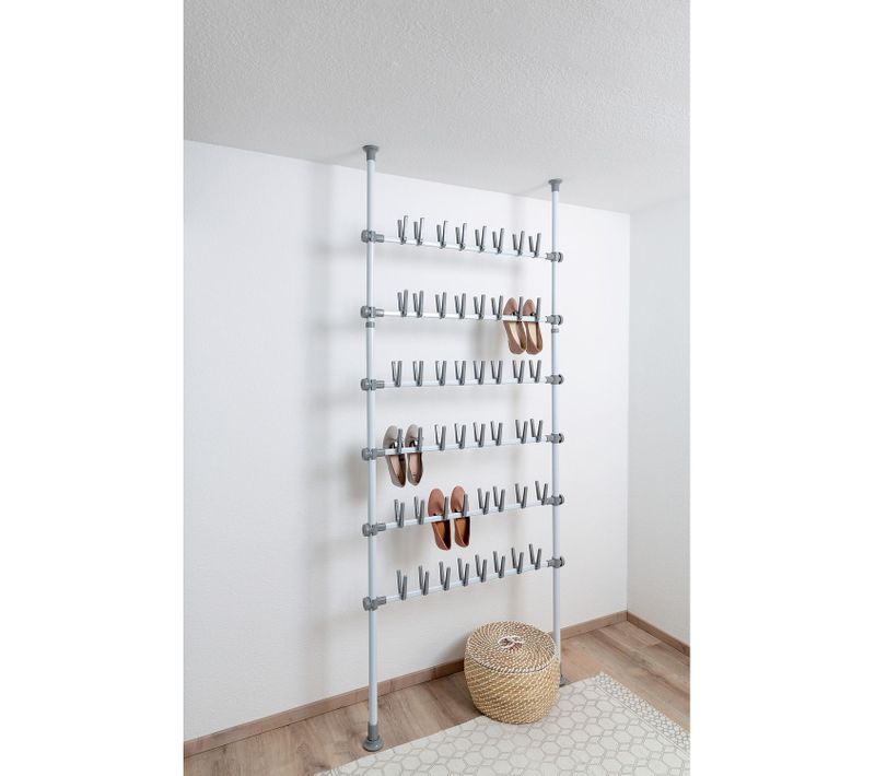 Rangement à Chaussures Extensible Herkules - L. 94 X H. 165/300 Cm - Blanc