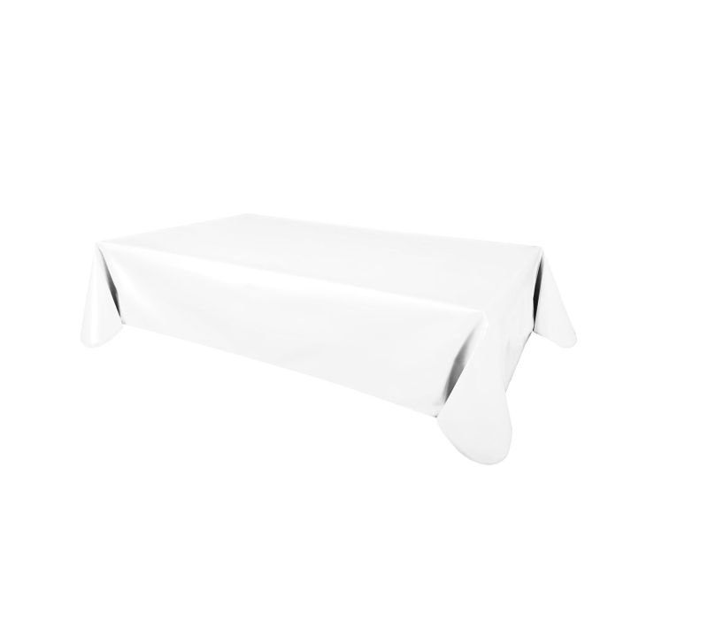 Nappe En Toile Cirée Rectangulaire Design Uni Joys - L. 140 X L. 200 Cm - Blanc