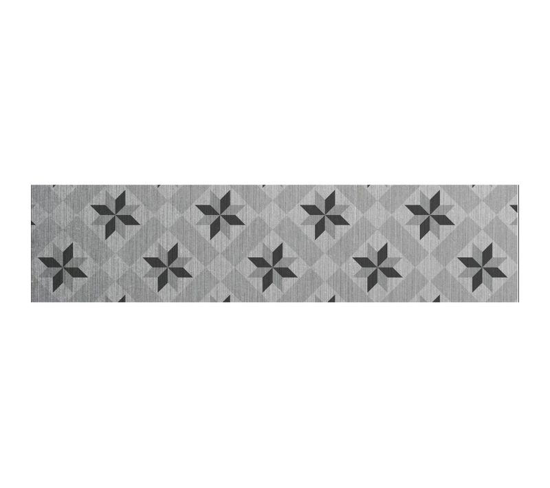 Crédence Adhésive En Aluminium Carreaux - L. 20 X L. 90 Cm - Gris