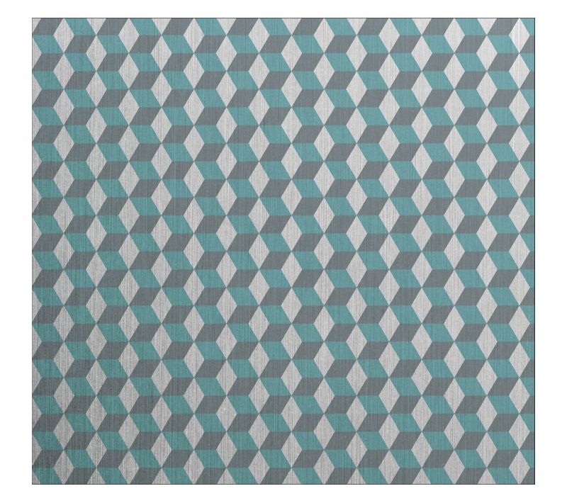 Crédence Adhésive En Alu Cube - L. 20 X L. 20 Cm - Gris