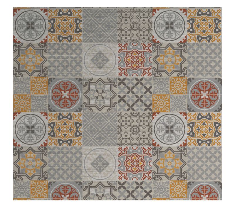 Crédence Adhésive En Aluminium Effet Carreaux De Ciment - L. 70 X L. 40 Cm - Gris