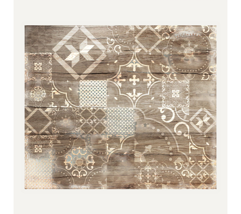 Crédence Adhésive En Alu Imitation Bois - L. 70 X L. 40 Cm - Marron