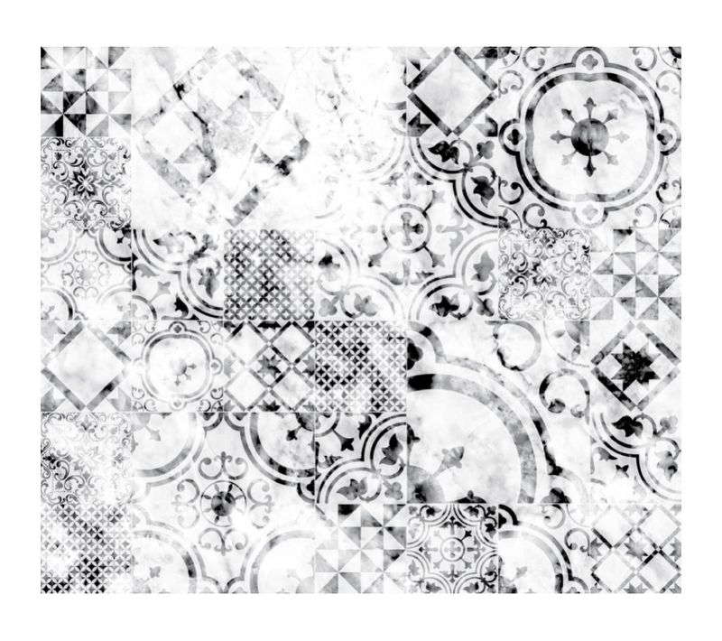 Crédence Adhésive En Alu Imitation Marbre - L. 70 X L. 60 Cm - Blanc