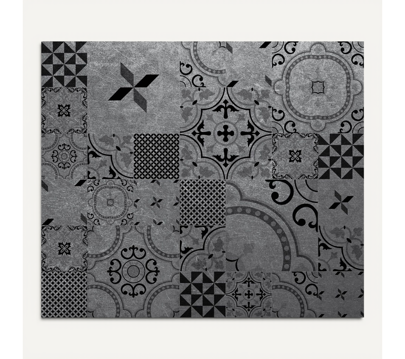 Crédence Adhésive En Alu Imitation Métal - L. 20 X L. 20 Cm - Noir