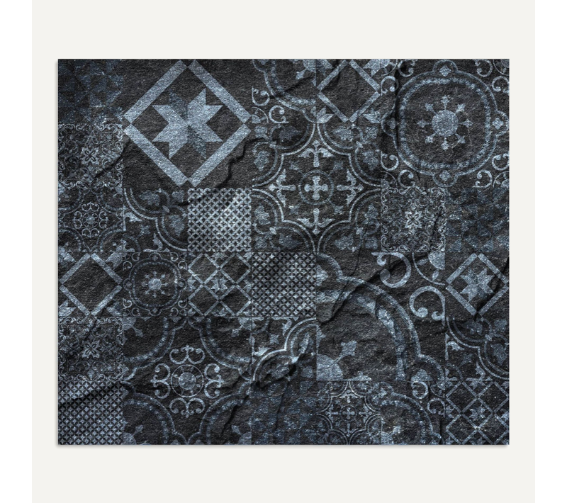 Crédence Adhésive En Alu Imitation Ardoise - L. 70 X L. 60 Cm - Noir