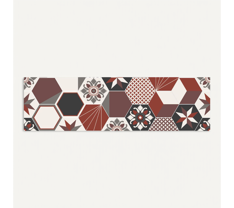 Crédence Adhésive Carreaux En Aluminium Exa - L. 20 X L. 90 Cm - Rouge