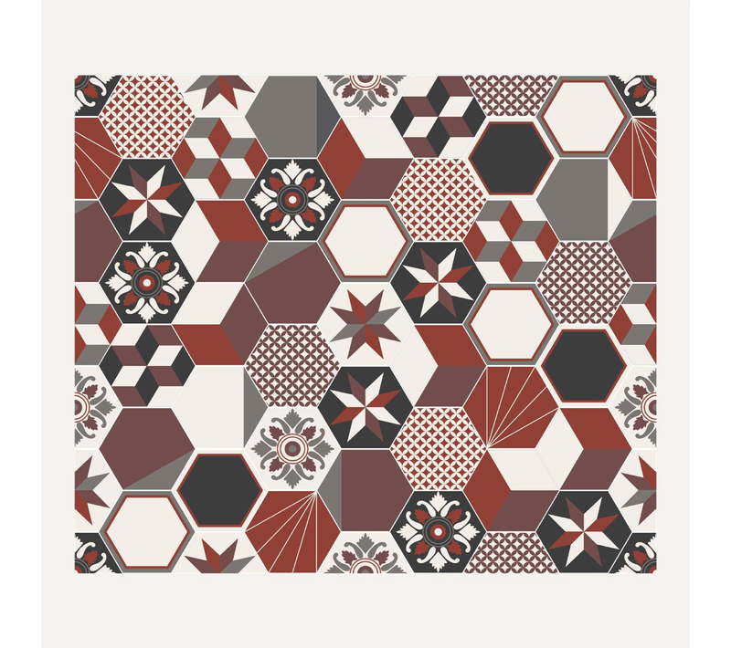 Crédence Adhésive Carreaux En Aluminium Exa - L. 20 X L. 20 Cm - Rouge