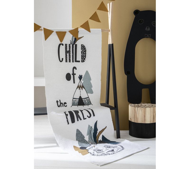 Tapis De Chambre Enfant Forest - L. 170 X L. 60 Cm - Blanc