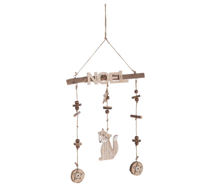 Décoration De Noël à Suspendre En Bois Rustique - Marron