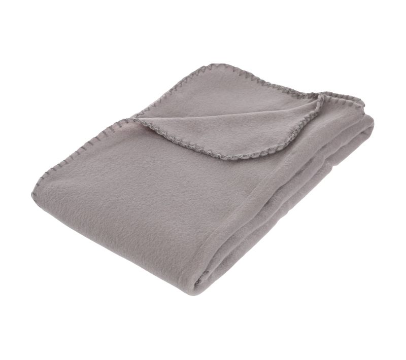 Lot 2x Plaid Polaire - 125 X 150 Cm - Gris