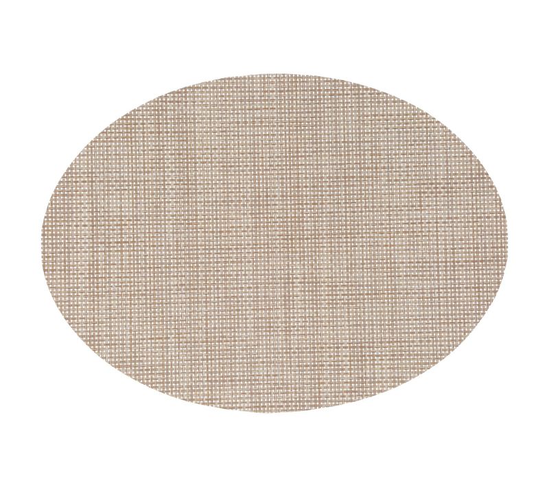 Lot De 2 Sets De Table Oval Effet Tissé - 45 X 35 Cm - Marron/beige