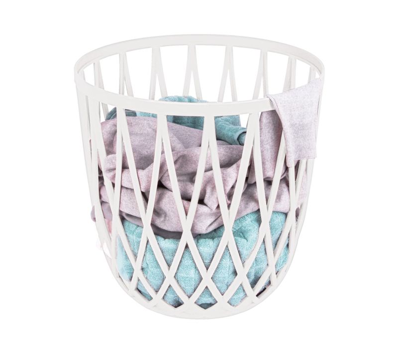 Coffre à Linge Et Tabouret De Salle De Bains Omio - Blanc