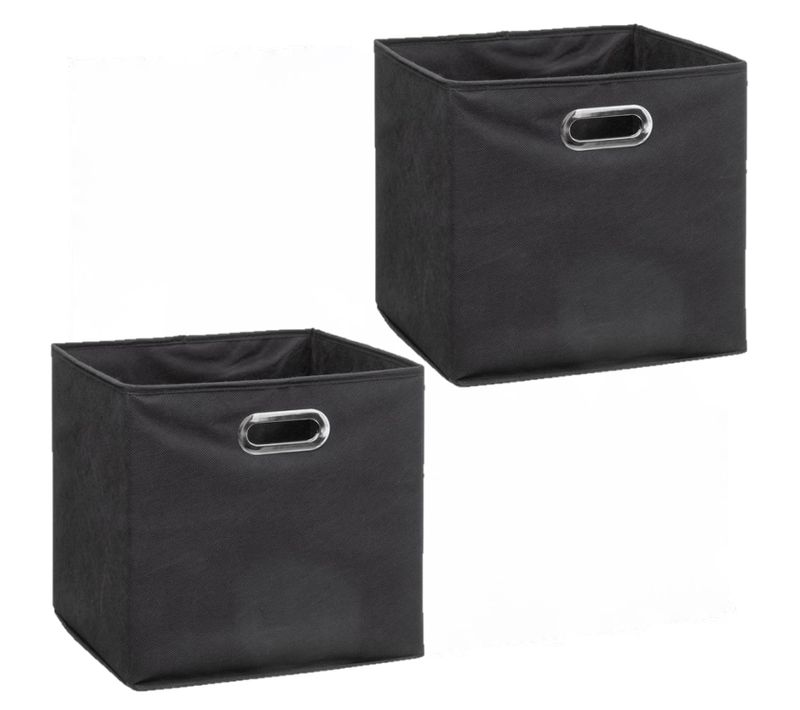Lot De 2 Boites De Rangement Pliable - 31 X 31 - Gris Anthracite