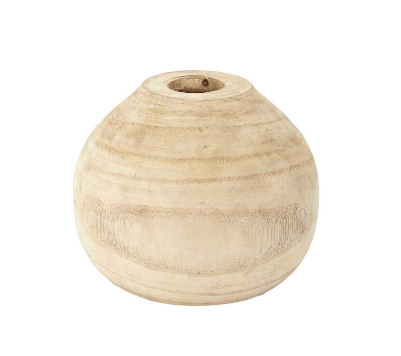 Vase Rond En Bancoulier Diam. 19,30cm - Beige